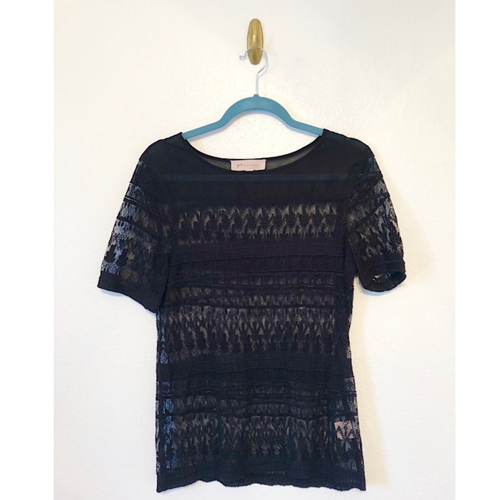 Philosophy Sheer Embroidered Top